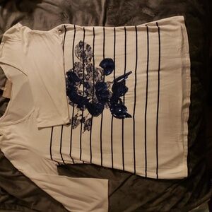 Antthony Women's Long Sleeve Top with Navy Floral Design